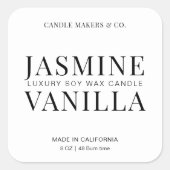 Elegant kaarsplein minimalistisch zwart wit vierkante sticker (Voorkant)