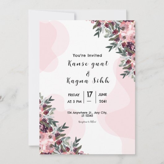 Elegant Kaart Invitation Kaart Design Sjabloon (Voorkant)