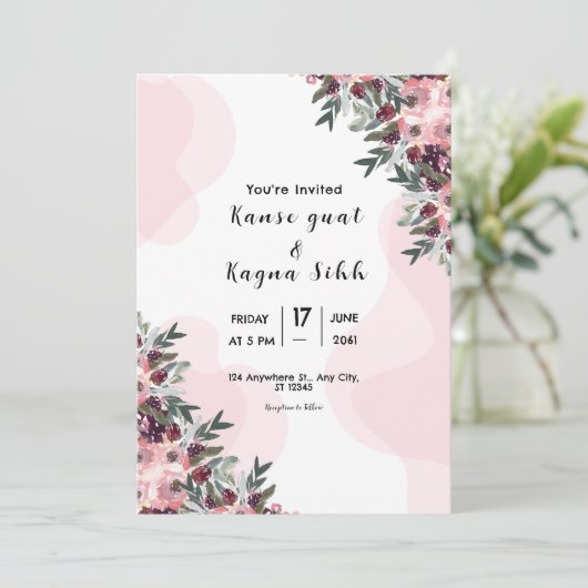 Elegant Kaart Invitation Kaart Design Sjabloon (Staand voorkant)