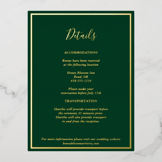 Elegant Kaart met moderne groene Gold-behuizing (Voorkant)