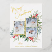 Elegant Kaart voor kerstfeestdag met goudkoorts (Voorkant)