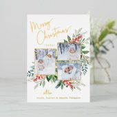 Elegant Kaart voor kerstfeestdag met goudkoorts (Staand Voorkant)