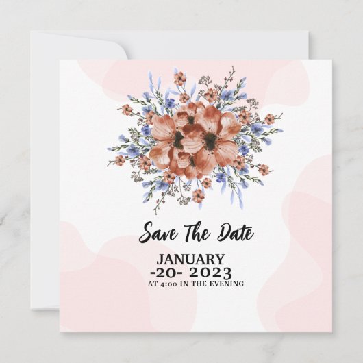 Elegant Kaart Wedding Invitation Design Vector (Achterkant)