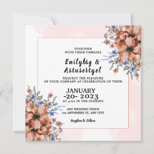 Elegant Kaart Wedding Invitation Design Vector