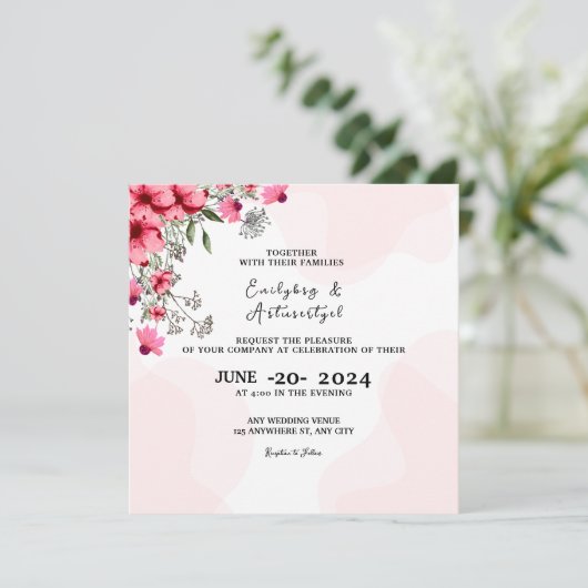 Elegant Kaart Wedding Invitation Kaart Design (Staand voorkant)