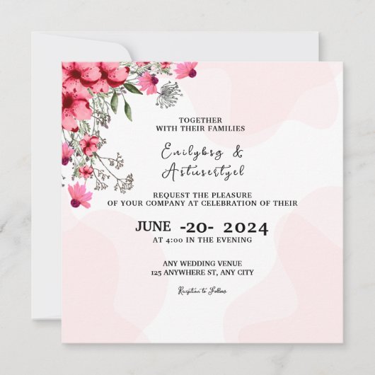 Elegant Kaart Wedding Invitation Kaart Design (Voorkant)