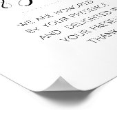 Elegant Kaarten en cadeaubonnen voor tafelbruiloft Poster (Hoek)