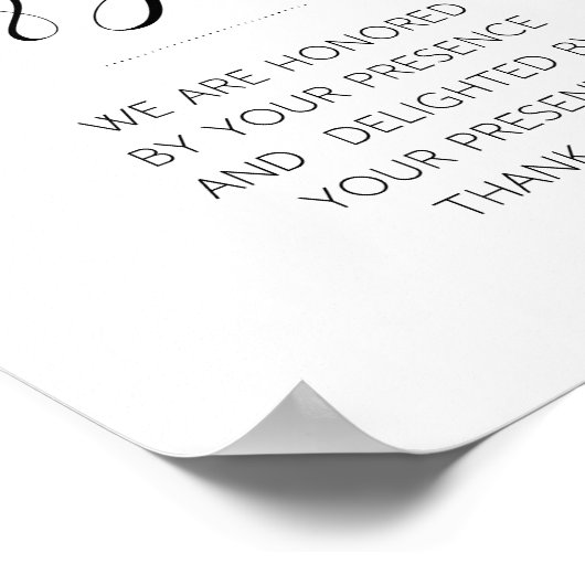 Elegant Kaarten en cadeaubonnen voor tafelbruiloft Poster (Hoek)