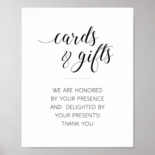 Elegant Kaarten en cadeaubonnen voor tafelbruiloft Poster (Voorkant)