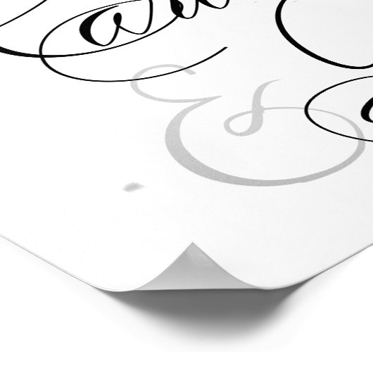 Elegant Kaarten en cadeautjes zwart script | Tabel Poster (Hoek)