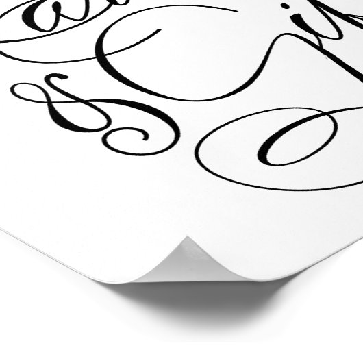 Elegant Kaarten en schitterende zwarte kalligrafie Poster (Hoek)