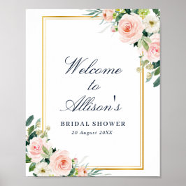 Elegant kader bruidsshower welkomstbord poster
