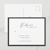 Elegant Kader Modern RSVP Aankondigingskaart (Voorkant / Achterkant)