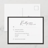 Elegant kader Modern RSVP Aankondigingskaart (Voorkant / Achterkant)