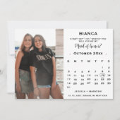 Elegant kalender bruidsmeisje van eer voorstel  kaart (Voorkant)