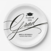 Elegant kalligrafie Afstudeerder Papieren Bordje (Voorkant)