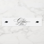 Elegant kalligrafie Afstudeerder Waterfles Etiket (Enkel label)