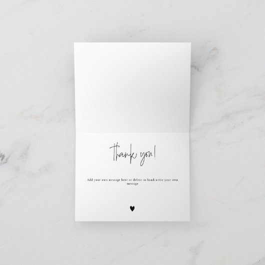 Elegant kalligrafie Baby shower Bedankkaart (Binnen)