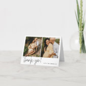 Elegant kalligrafie Baby shower Bedankkaart (Voorkant)