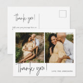 Elegant kalligrafie Baby shower dank u Briefkaart (Voorkant / Achterkant)