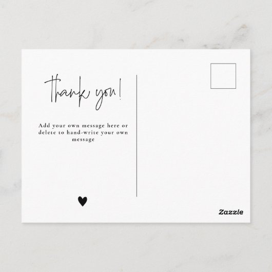 Elegant kalligrafie Baby shower dank u Briefkaart (Achterkant)