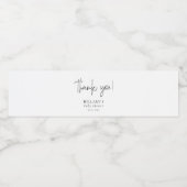 Elegant Kalligrafie Baby shower Dank u Waterfles Etiket (Enkel label)