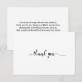 Elegant kalligrafie begrafenis bedankt kaart (Voorkant / Achterkant)