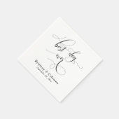 Elegant kalligrafie Beste dag ooit Eenvoudig huwel Servet (Hoek)