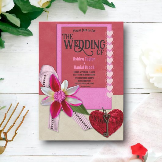 Elegant  kalligrafie Chic Romantic Wedding Kaart