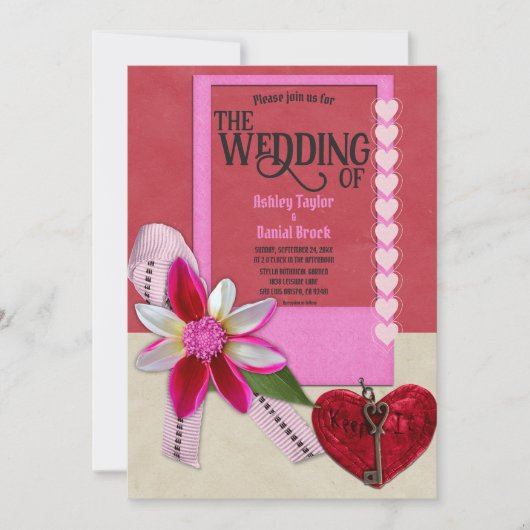 Elegant  kalligrafie Chic Romantic Wedding Kaart (Voorkant)