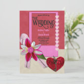 Elegant  kalligrafie Chic Romantic Wedding Kaart (Staand voorkant)