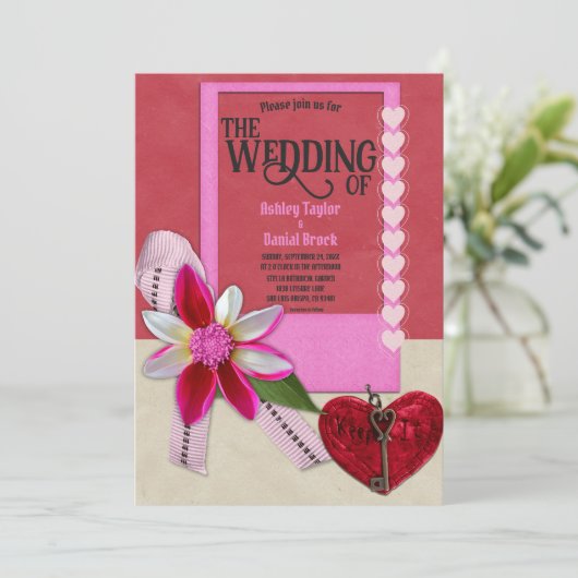 Elegant  kalligrafie Chic Romantic Wedding Kaart (Staand voorkant)