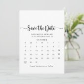 Elegant kalligrafie Classic Save the Date Calendar (Staand voorkant)