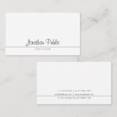 Elegant kalligrafie Design Trendy Minimalist Plain Visitekaartje (Voorkant / Achterkant)