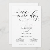 Elegant kalligrafie een dag later repetitief diner kaart (Voorkant / Achterkant)