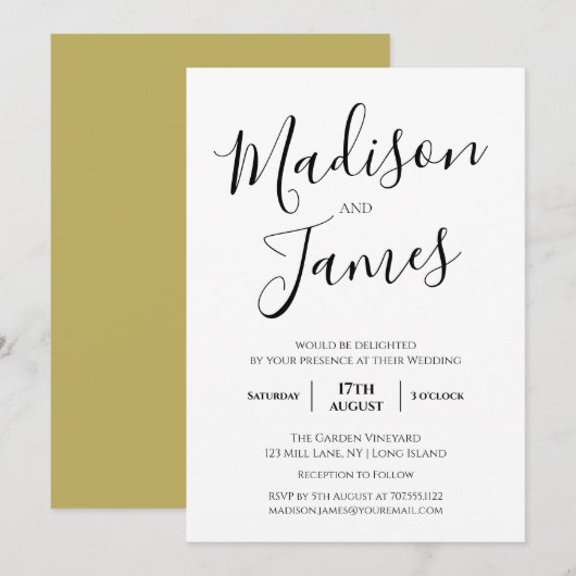 Elegant kalligrafie Eenvoudig minimalistisch moder Kaart (Voorkant / Achterkant)