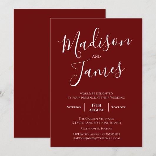 Elegant kalligrafie Eenvoudig minimalistisch moder Kaart (Voorkant / Achterkant)