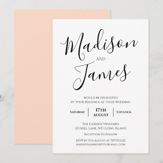 Elegant kalligrafie Eenvoudig minimalistisch moder Kaart (Voorkant / Achterkant)