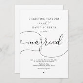 Elegant kalligrafie, eenvoudige, moderne weddensch kaart (Voorkant / Achterkant)