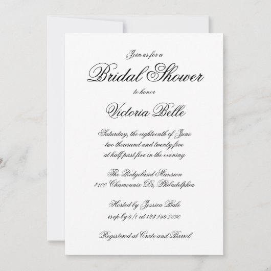 Elegant kalligrafie Formeel Vrijgezellenfeest Kaart (Voorkant)