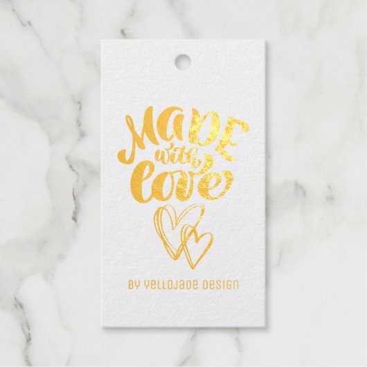 Elegant  kalligrafie gemaakt met liefde cadeaulabels (Voorkant)