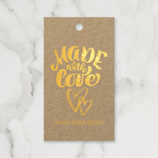 Elegant kalligrafie gemaakt met liefde cadeaulabels