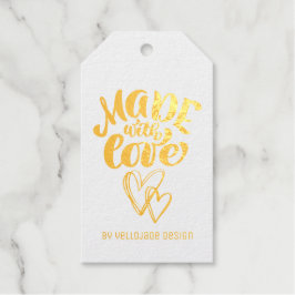 Elegant  kalligrafie gemaakt met liefde cadeaulabels