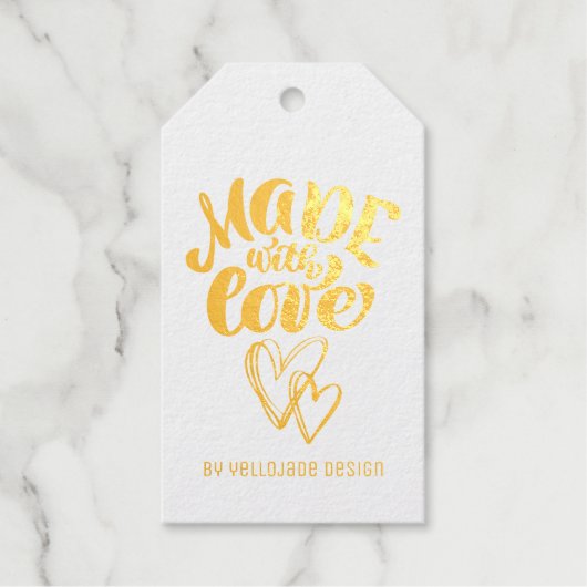 Elegant  kalligrafie gemaakt met liefde cadeaulabels (Voorkant)