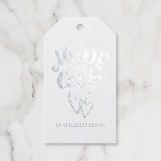 Elegant  kalligrafie gemaakt met liefde cadeaulabels (Voorkant)