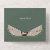 Elegant kalligrafie, groene kerstkaart all in one uitnodiging (Achterkant)