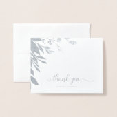 Elegant kalligrafie Hartelijk dank voor de zilvere Folie Kaarten (Voorkant met envelop)