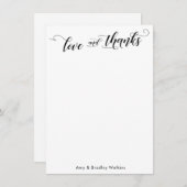 Elegant kalligrafie Hartelijk dank, zwart op wit p Bedankkaart (Voorkant / Achterkant)