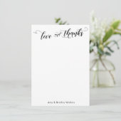 Elegant kalligrafie Hartelijk dank, zwart op wit p Bedankkaart (Staand voorkant)