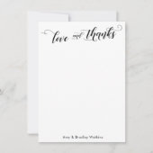 Elegant kalligrafie Hartelijk dank, zwart op wit p Bedankkaart (Voorkant)